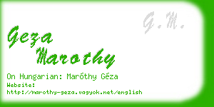 geza marothy business card