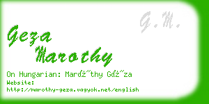 geza marothy business card